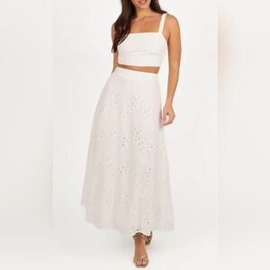 Petal & Pup White Maxi Two Piece Dress Size S